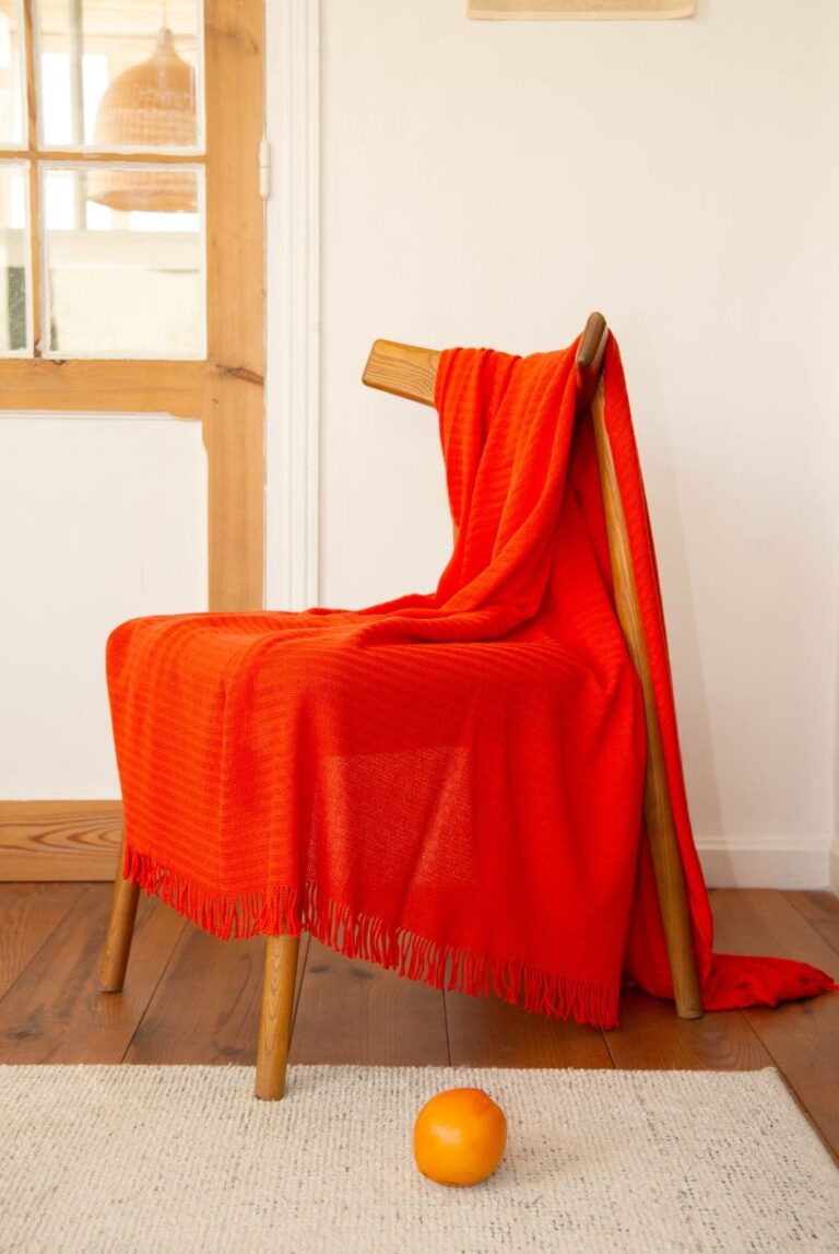 maison-bonnefoy - Plaid Vienne 100% coton bio – Corail (Hippolyte)