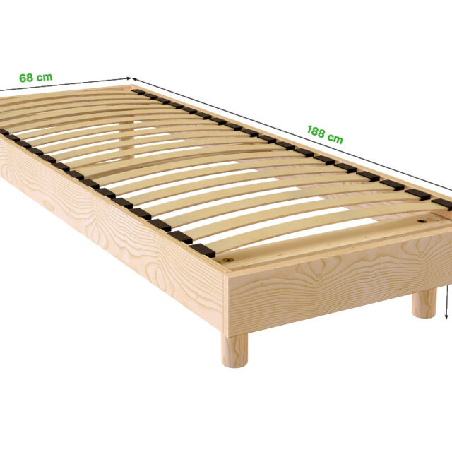 ABC MEUBLES - Sommier à lattes 70x190 bois Kit France