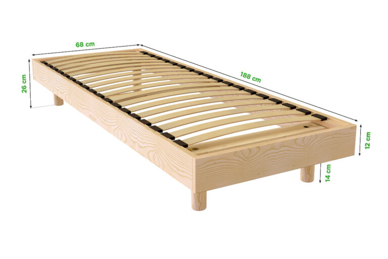 ABC MEUBLES - Sommier à lattes 70x190 bois Kit France