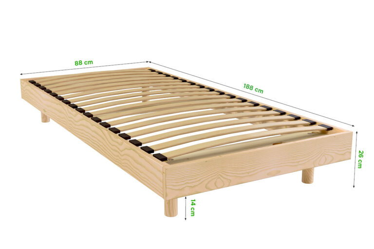 ABC MEUBLES - Sommier à lattes 1 place bois Kit France - 90x190