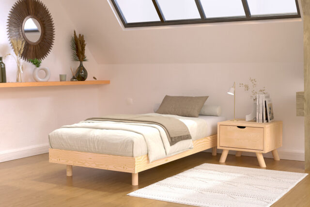 ABC MEUBLES - Sommier à lattes 1 place bois Kit France - 80x200