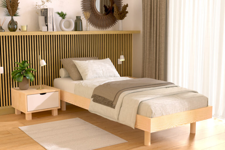 ABC MEUBLES - Sommier à lattes 90x200 bois Kit Noé