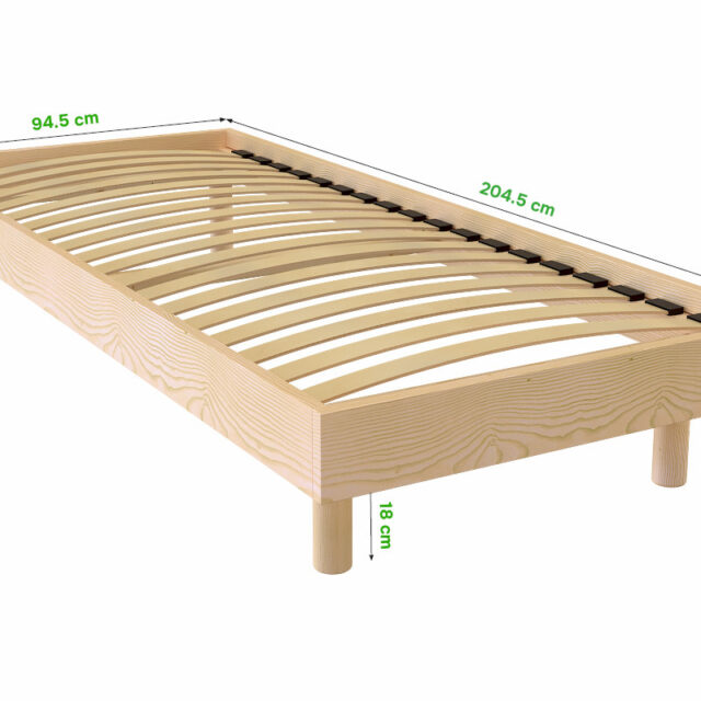 ABC MEUBLES - Sommier à lattes 90x200 bois Kit Noé