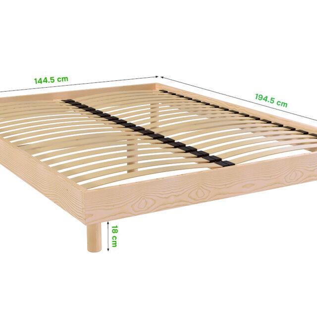 ABC MEUBLES - Sommier à lattes 140x190 Kit Noé en bois massif