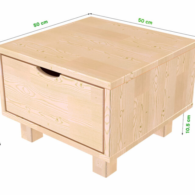 ABC MEUBLES - Table de chevet bois Cube + tiroir