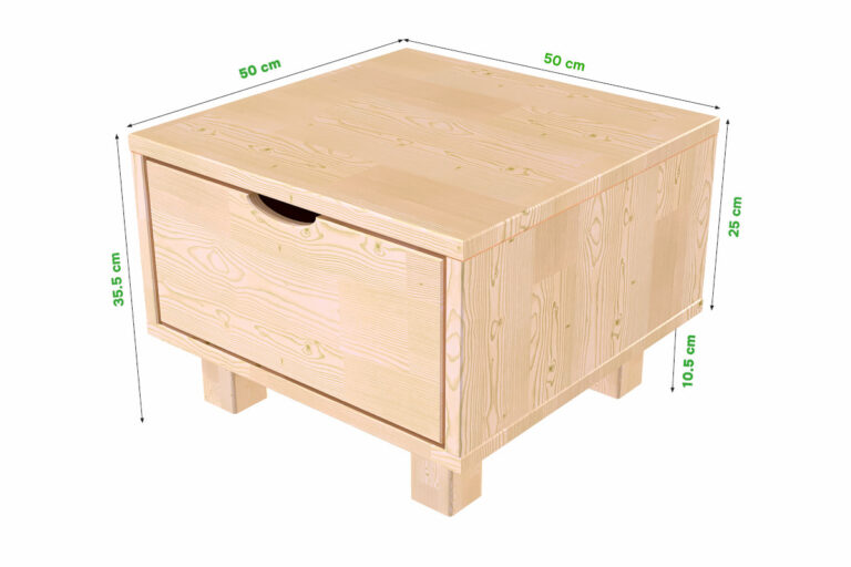 ABC MEUBLES - Table de chevet bois Cube + tiroir