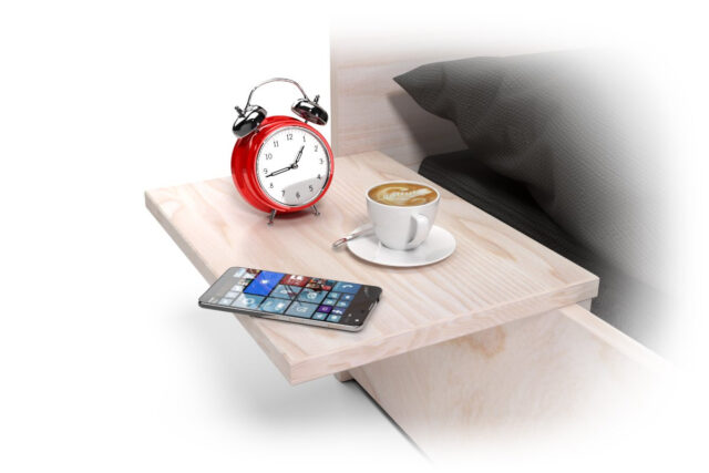 ABC MEUBLES - Table de chevet suspendue bois