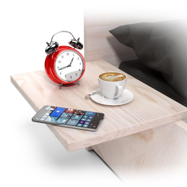 ABC MEUBLES - Table de chevet suspendue bois