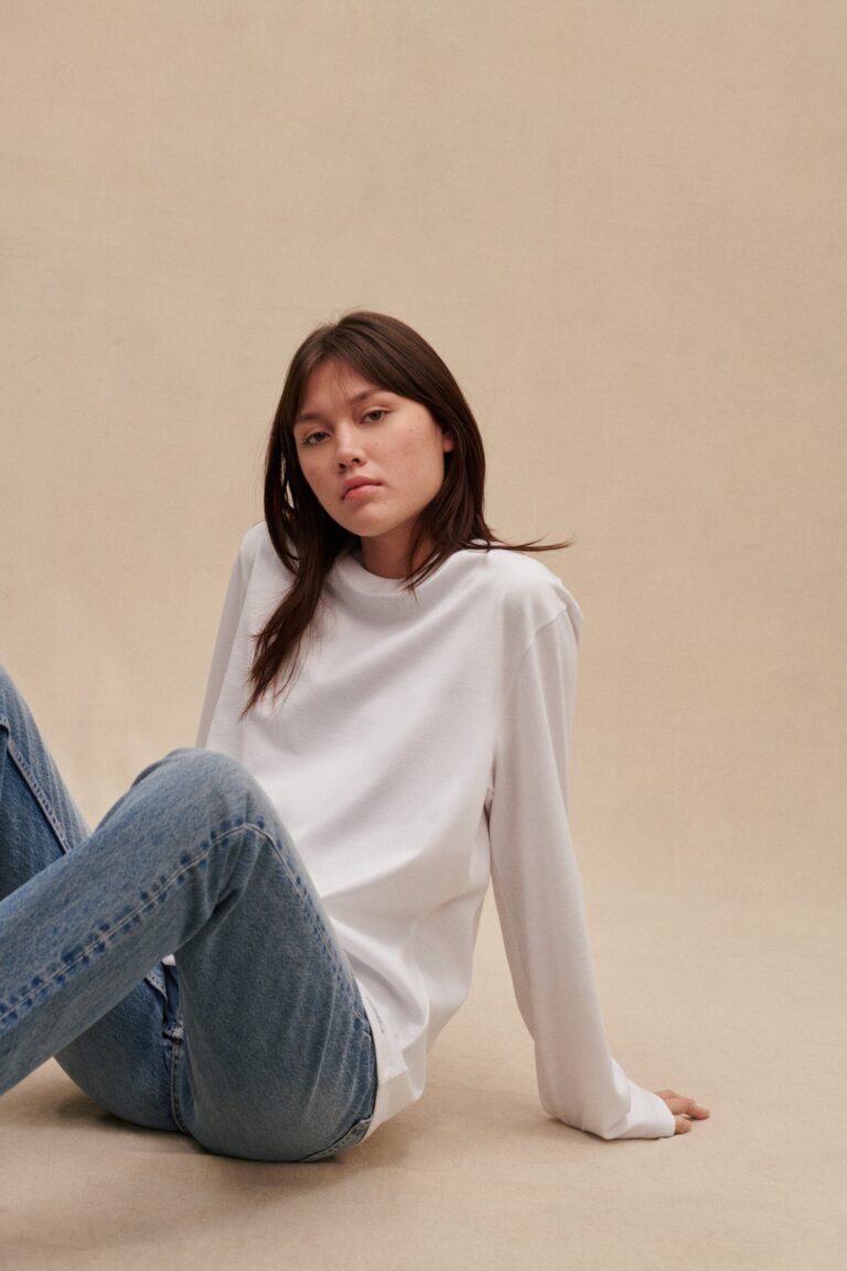 Le Minor - T-shirt blanc à manches longues pour femme
