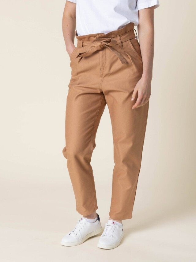 1083 - PANTALON NOUE CAROTTE 209H coton bio uni marron argile