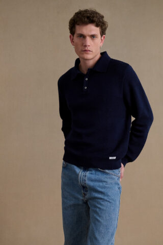 Polo Ange marine pour homme par la marque Le Minor Le Minor - Polo Ange marine pour homme