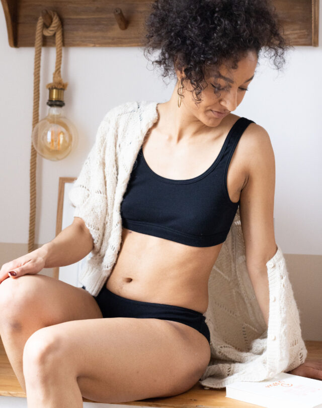 Lemahieu - 2x Culottes 100% en Coton BIO - Noir - Femme