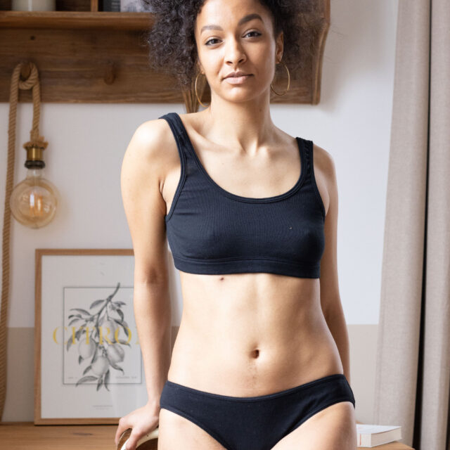 Lemahieu - 2x Culottes 100% en Coton BIO - Noir - Femme