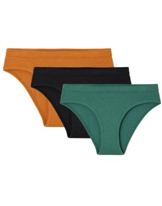 Maison Lemahieu - 3x Culottes en coton modal- Vert anglais – Mordore – Noir – Femme