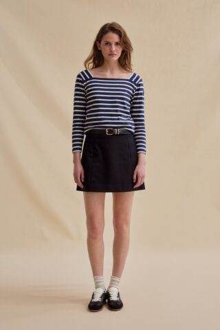 Marinière Gabrielle bleu marine et écru pour femme par la marque Le Minor Le Minor - Marinière Gabrielle bleu marine et écru pour femme