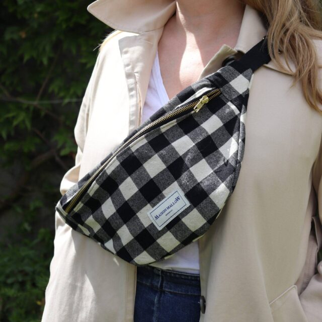 Maison Mallow - Sac Banane Carreaux Vichy Noirs et Blancs