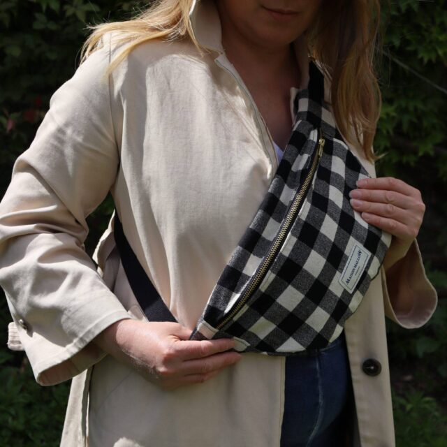 Maison Mallow - Sac Banane Carreaux Vichy Noirs et Blancs