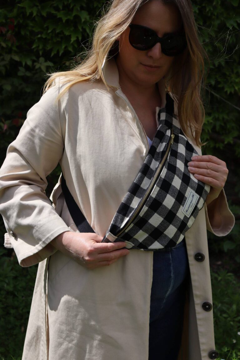 Maison Mallow - Sac Banane Carreaux Vichy Noirs et Blancs