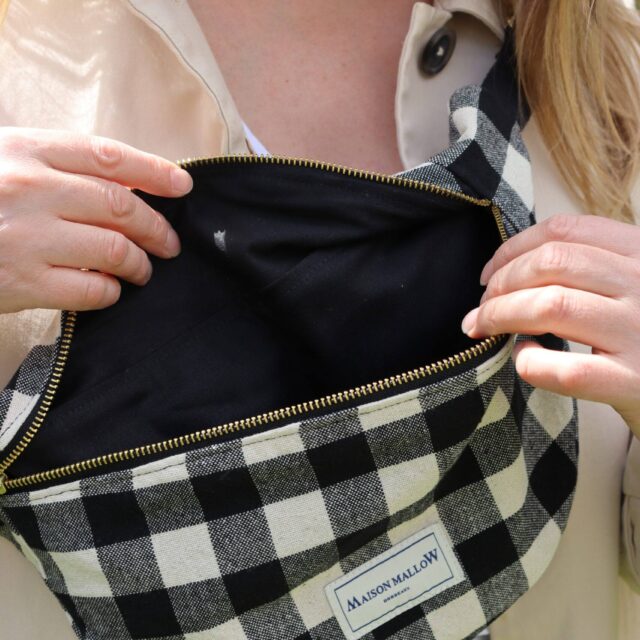 Maison Mallow - Sac Banane Carreaux Vichy Noirs et Blancs