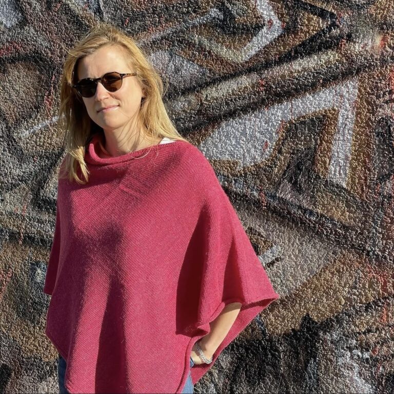 Poncho framboise