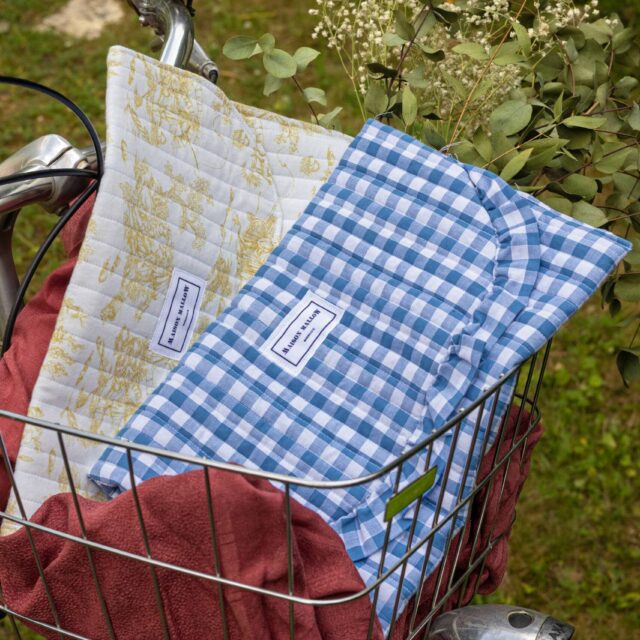 Maison Mallow - Pochette matelassée Vichy bleu - Prototype