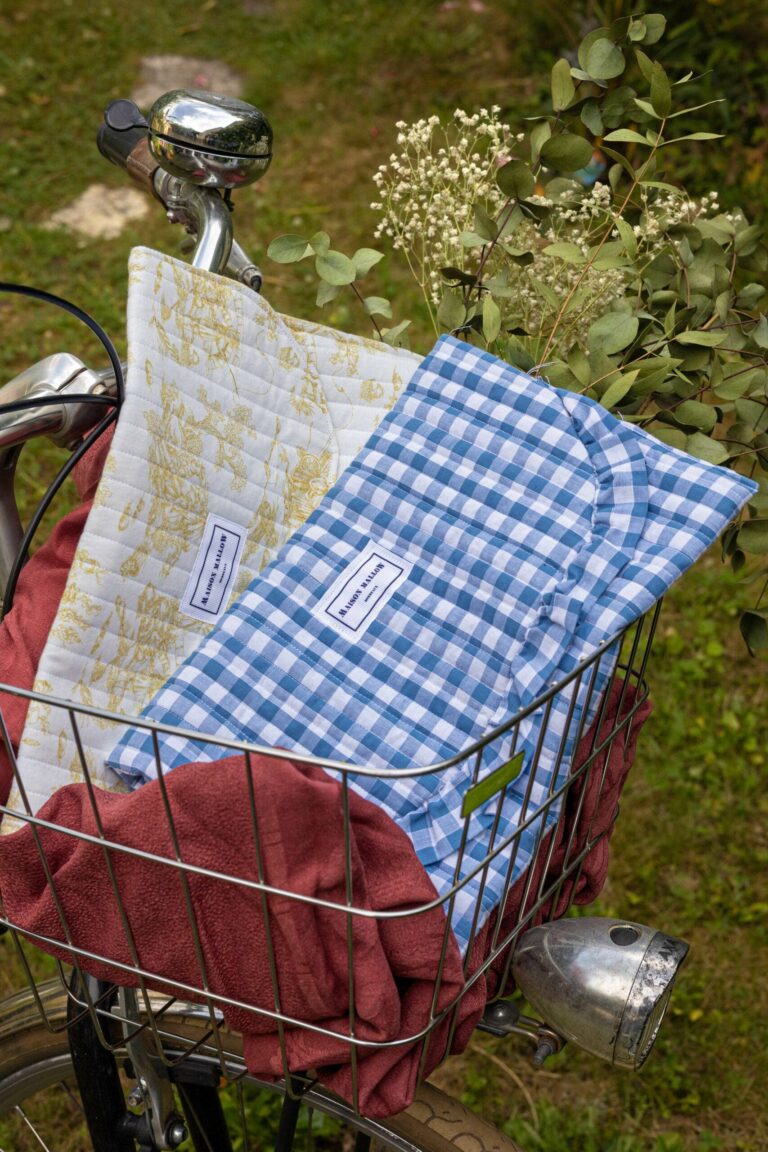 Maison Mallow - Pochette matelassée Vichy bleu - Prototype