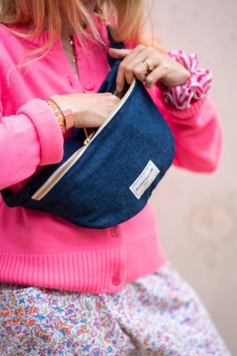 Maison Mallow - Sac Banane Jean Brut