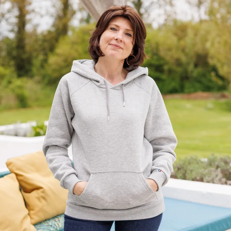 MadeInFrance 2U3A5564 1200px PALÂBA - Sweat à capuche femme - Gris