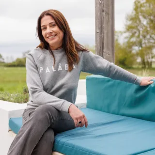 PALÂBA - Sweat femme épaisseur 280g col rond gris – L