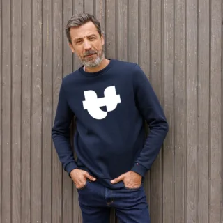 PALÂBA - Sweat molletonné à col rond marine – XL