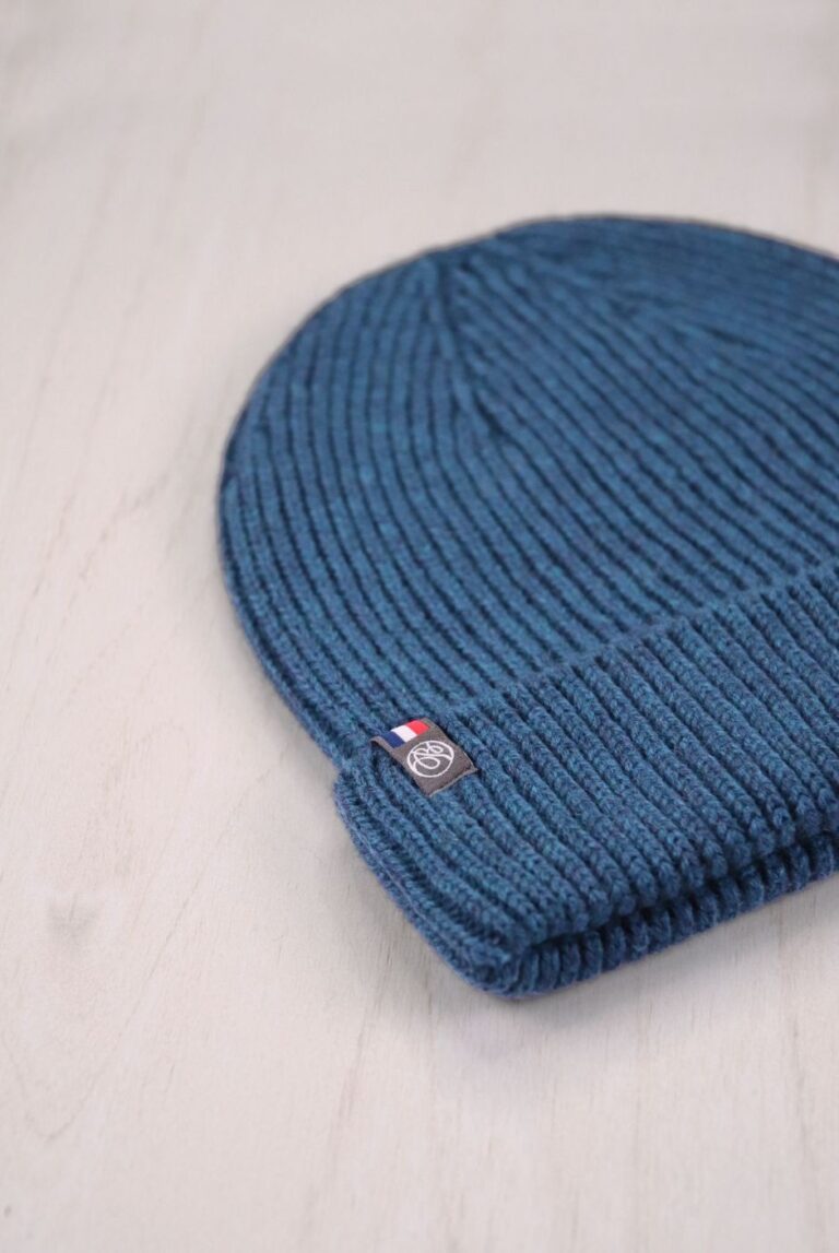 Maison Bonnefoy - Bonnet Perinne Sans pompon Bleu paon