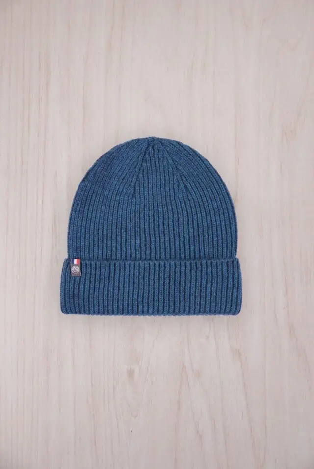 Maison Bonnefoy - Bonnet Perinne Sans pompon Bleu paon