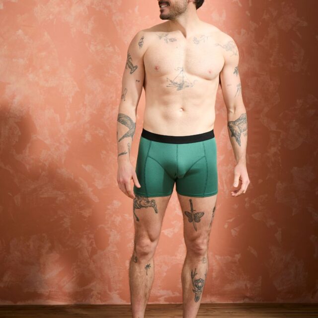 Lemahieu - Boxer coton modal - Vert Anglais - Homme