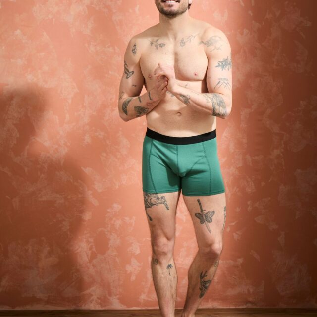 Lemahieu - Boxer coton modal - Vert Anglais - Homme