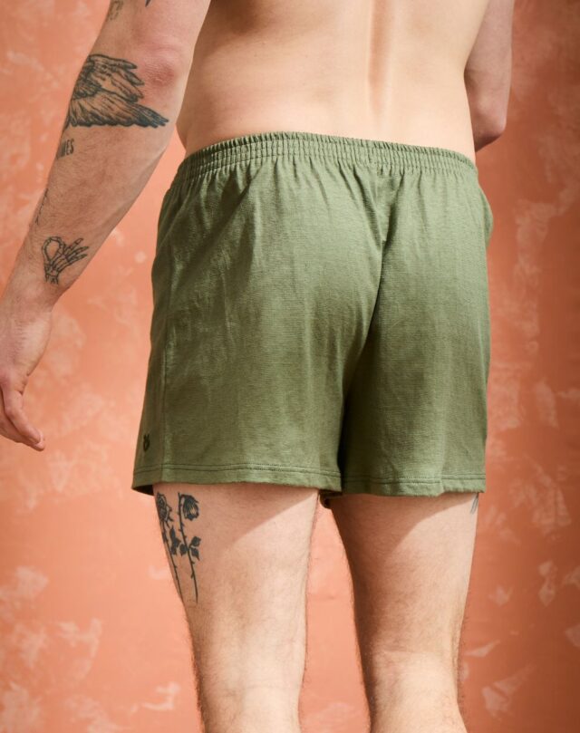 Lemahieu - Caleçon court Lin - Coton BIO - Kaki - Homme