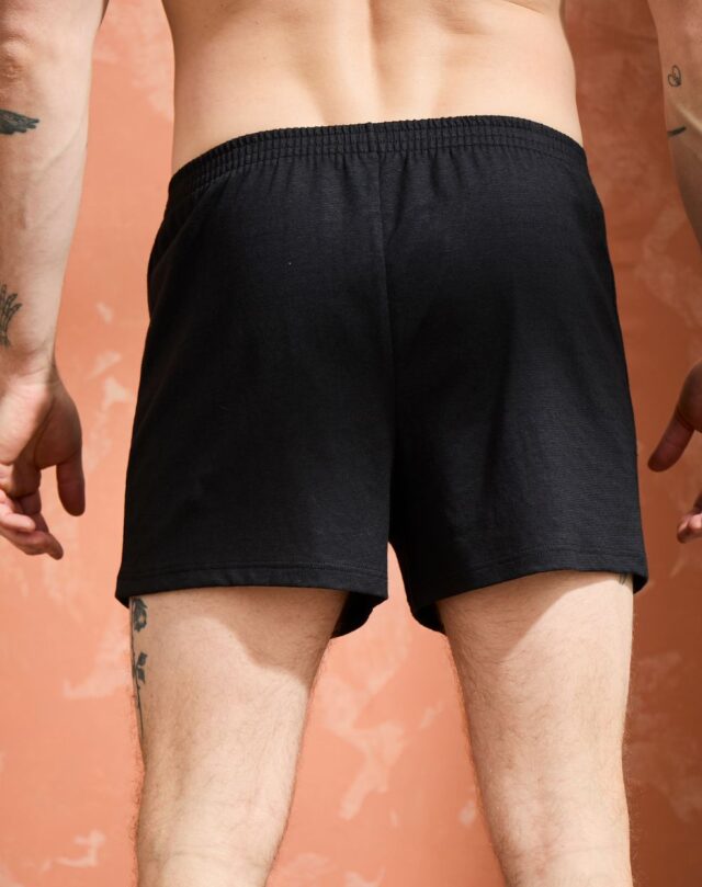 Lemahieu - Caleçon court Lin - Coton BIO - Noir - Homme