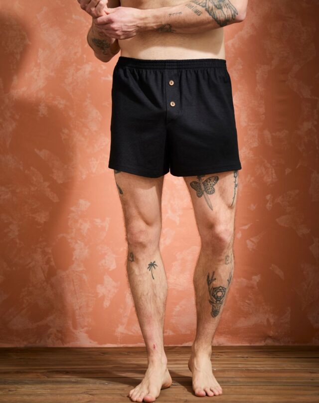 Lemahieu - Caleçon court Lin - Coton BIO - Noir - Homme