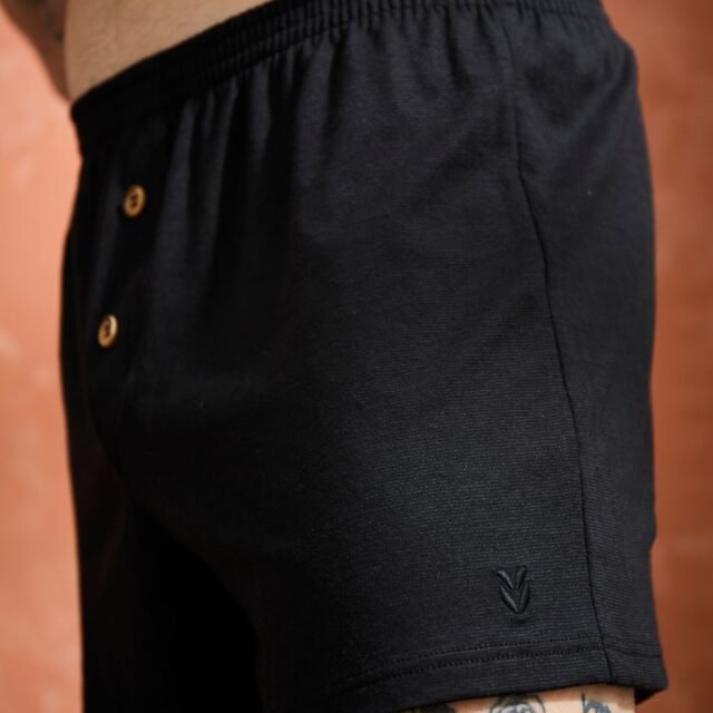 Lemahieu - Caleçon court Lin - Coton BIO - Noir - Homme