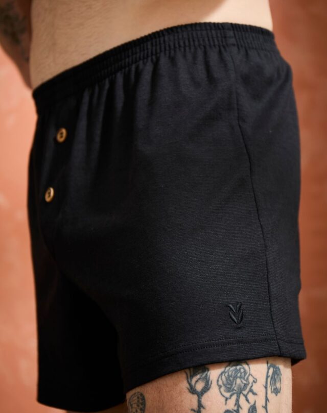 Lemahieu - Caleçon court Lin - Coton BIO - Noir - Homme