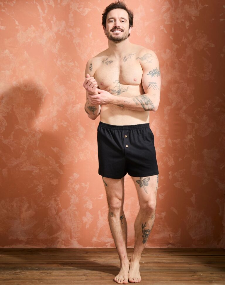 Lemahieu - Caleçon court Lin - Coton BIO - Noir - Homme