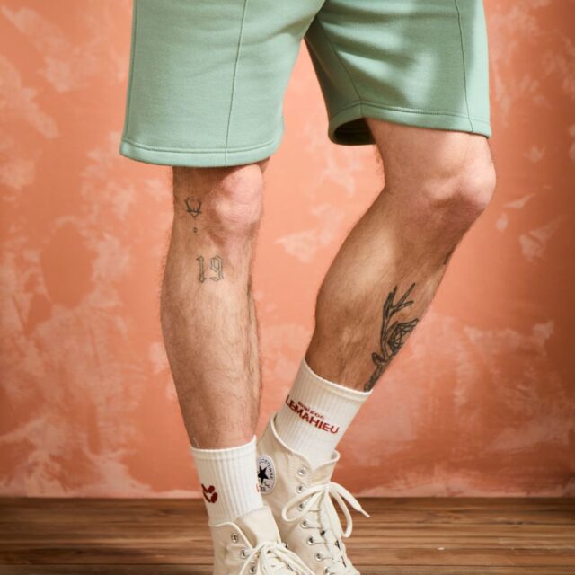 Lemahieu - Chaussettes unisexe Tennis - Ecru / Brique - Blanc - Unisexe