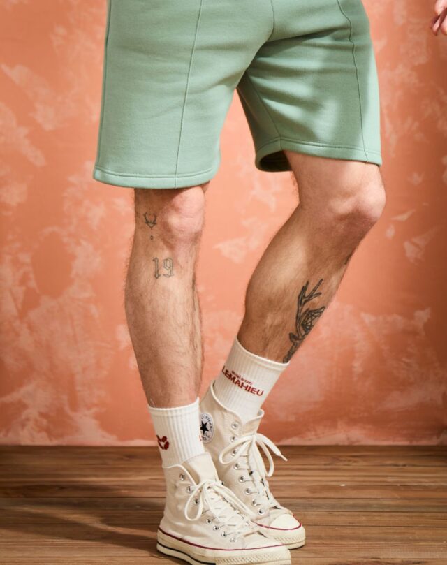 Lemahieu - Chaussettes unisexe Tennis - Ecru / Brique - Blanc - Unisexe