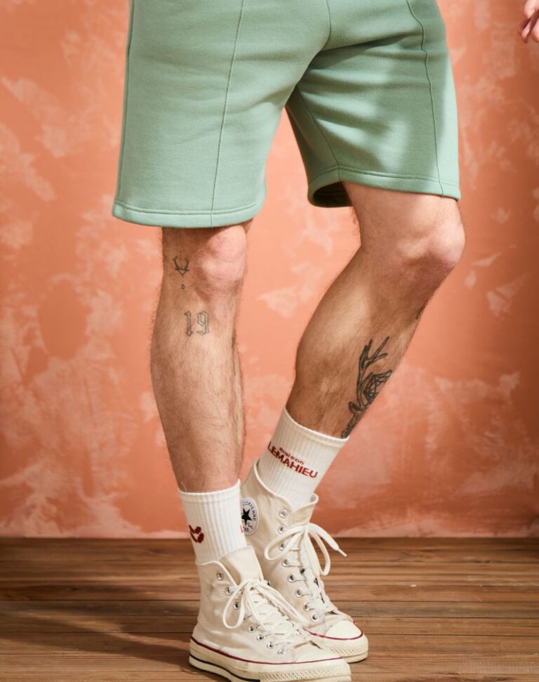 Lemahieu - Chaussettes unisexe Tennis - Ecru / Brique - Blanc - Unisexe