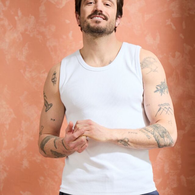 Lemahieu - Débardeur Marcel côte 2x2 - Blanc - Homme