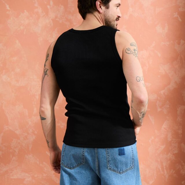 Lemahieu - Débardeur Marcel côte 2x2 - Noir - Homme