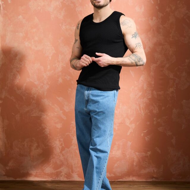 Lemahieu - Débardeur Marcel côte 2x2 - Noir - Homme