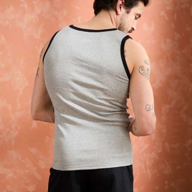 Lemahieu - Débardeur Marcel en Coton BIO - Gris - Terracotta - Homme