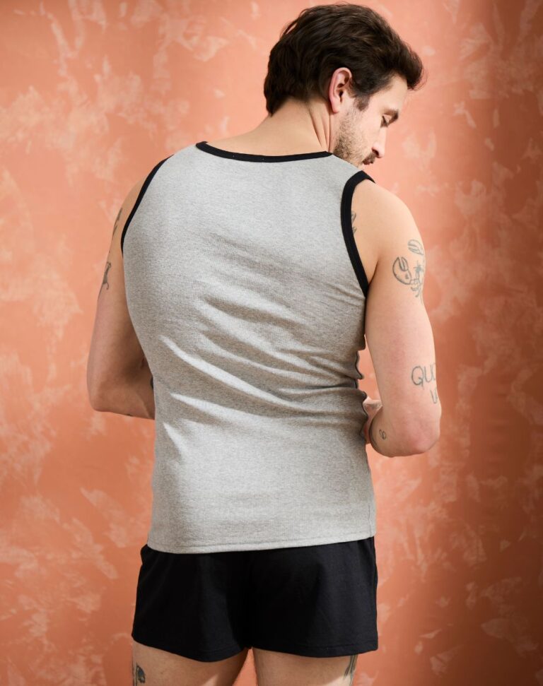 Lemahieu - Débardeur Marcel en Coton BIO - Gris - Terracotta - Homme