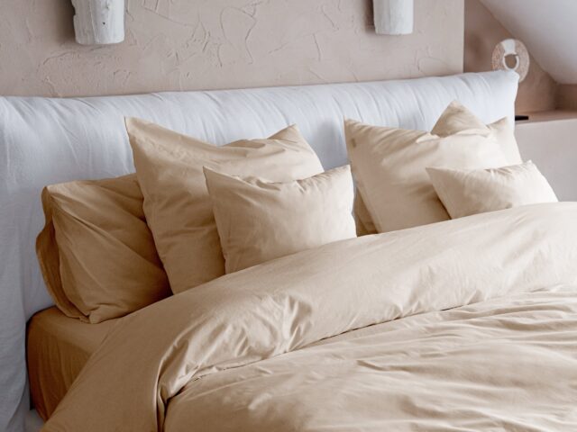 Dejorine - Housse de couette en Percale de coton - Beige