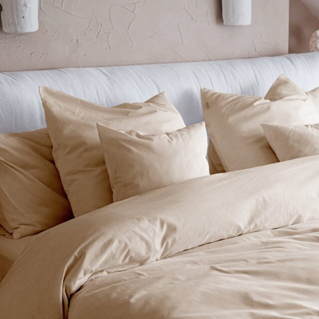 Dejorine - Housse de couette en Percale de coton - Beige